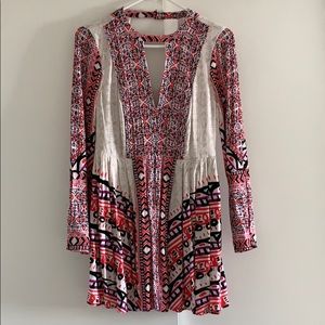 Free People Tegan Border Printed Mini Dress